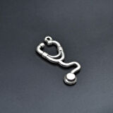 Doktor Steteskop Kolye Ucu - Antik Gümüş Kaplama - Kod:154