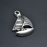 Yelkenli Kolye Ucu - Antik Gümüş Kaplama - Kod:157
