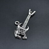 Kuru Kafa Elektro Gitar Kolye Ucu - Antik Gümüş Kaplama - Kod:143