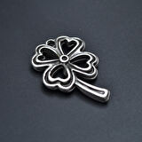 Dört Yapraklı Yonca Kolye Ucu - Antik Gümüş Kaplama - Kod:47