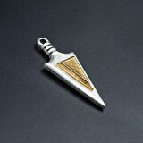 Ok Ucu Üçgen Kolye Ucu - Antik Gümüş Kaplama - Kod:1615