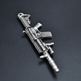 M4 Silah - Pubg Kolye Ucu - Antik Gümüş Kaplama - Kod:162