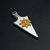 Ok Ucu Dümen Figürlü Kolye Ucu - Antik Gümüş Kaplama - Kod:1616
