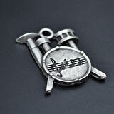 Bateri Kolye Ucu - Antik Gümüş Kaplama - Kod:191