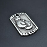 Boks Eldiveni Künye Kolye Ucu - Antik Gümüş Kaplama - Kod:137