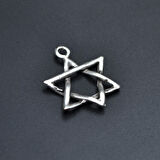 Minimal Pentagram Kolye Ucu - Antik Gümüş Kaplama - Kod:94