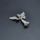 Minimal Kanatlı Melek Kolye Ucu - Antik Gümüş Kaplama - Kod:236