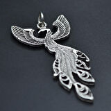 Zümrüdü Anka Kuşu Kolye Ucu - Antik Gümüş Kaplama - Kod:12