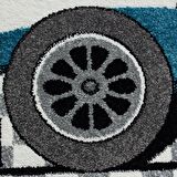 Formula1 Yarış Arabası Temalı Tozsuz Antialerjik Mavi Gri Çocuk Bebek Odası Halısı