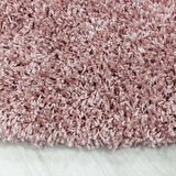 Modern 3 Cm Yüksek Tüylü Tek Renk Tozsuz Soft Pembe Dekoratif Yuvarlak Shaggy Halı