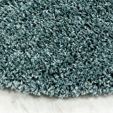 Yuvarlak Halı Yumuşak Yüksek Havlı 30 mm Shaggy Salon halısı Düz Aqua Mavi Renkli