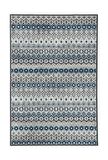 Modern İskandinav Kilim Desenli Mavi Gri Halı Kaymaz Taban Makinede Yıkanabilir