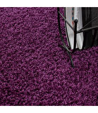Yüksek Tüylü 30 mm Hav Yüksekliğinde Düz Mor Renkli Shaggy Halı