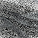 Yuvarlak Halı Yumuşak Bukle Tabanlı Modern Kabartmalı 3D Çizgi Desenli Krem Gri Renkli Halı