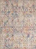 İskandinav eskitme kilim desenli Bej Krem Halı Kaymaz Taban Makinada Yıkanabilir