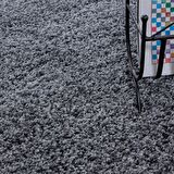 Modern 30 mm Tüylü Düz Toz Çıkarmaz Antialerjik Gri Dekoratif Shaggy Halı