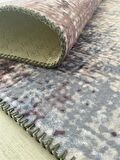 Modern Çizgi Tarama Desenli Karışık Renkli Halı Kaymaz Taban Makinede Yıkanabilir