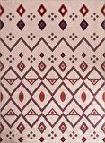 İskandinav kilim tarzı Bej Kırmızı tonlarda Halı Kaymaz Taban Makinada Yıkanabilir