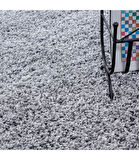 Yüksek Tüylü 30 mm Hav Yüksekliğinde Düz Açık Gri Renkli Shaggy Halı