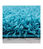 Yüksek Tüylü 30 mm Hav Yüksekliğinde Düz Mavi renkli Shaggy Halı