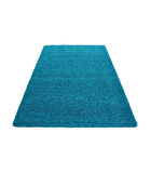 Yüksek Tüylü 30 mm Hav Yüksekliğinde Düz Mavi renkli Shaggy Halı