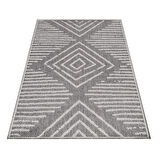 Dış Mekan Bahçe Balkon Teras Halısı İskandinav desen Gri Renkli