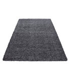 Yüksek Tüylü 30 mm Hav Yüksekliğinde Düz Gri Renkli Shaggy Halı