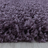 Yuvarlak Halı Yumuşak Yüksek Havlı 30 mm Shaggy Salon halısı Düz Mor Lila Renkli