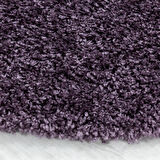 Yuvarlak Halı Yumuşak Yüksek Havlı 30 mm Shaggy Salon halısı Düz Mor Lila Renkli