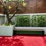 Kesme Suni Yapay Kırmızı Çim Halı 7 mm Balkon Teras Bahçe Dekoratif Kaymaz 