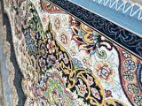 Bambu Halı İpeksi yumuşak Su ve Leke tutmaz Klasik desenli Siyah Mavi Halı
