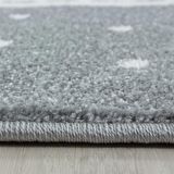 Flamingo Desenli Puanlı Tozsuz Antialerjik Gri Pembe Çocuk Bebek Odası Halısı