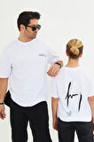 Arka Baskılı %100 Pamuk Unisex Oversize Siyah Çocuk Tişört
