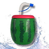 CELİK AVM® Karpuz Model Kendiliğinden Pipetli 900 ml Suluk, Matara