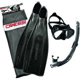 Cressi Pro Star Palet Maske Şnorkel Seti BLACK-NO:45-46