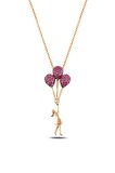 Yukarıya Bak Rose Renk Balonlu Kız Gümüş Kolye Gklblnttnkz-ros