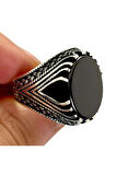 Erkek Gümüş Yüzük Siyah Oniks Taşlı