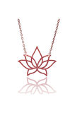 Lotus Çiçeği Rose Renk Bayan Gümüş Kolye