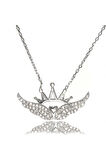 Kanatlı Kraliçe Tacı Kadın Gümüş Kolye Orta Boy