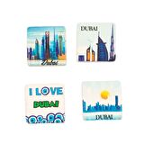 Dubai Temalı Dörtlü Taş Magnet
