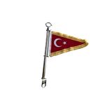 Motosiklet Üçgen Bayrak Gold Direkli (Makam Bayrağı)