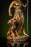 Antik Yunan Mitolojik Kahraman Ölüler Tanrısı Hades Ve Cerberus Heykel Biblo