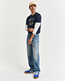 GANT Erkek Lacivert Regular Fit Bisiklet Yaka Logolu T-Shirt