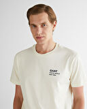 GANT Erkek Krem Regular Fit Bisiklet Yaka Logolu T-Shirt