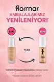 Flormar Perfect Coverage Yoğun Kapatıcı Su Bazlı Fondöten (SARI ALT TON) -103 Creamy Beige -8682536058186