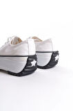 Parıs Bağcıklı Ortopedik Taban Kadın Sneaker Spor Ayakkabı  Bt - Beyaz