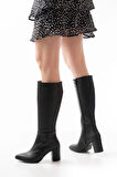 Siyah Topuklu Kadın Çizme