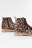 Leopar Bağcıklı Fermuarlı Günlük Kadın Bot