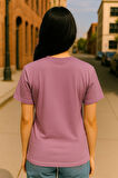 Regular Kalıp Kadın - Erkek Unisex Basic Tişört Pembe