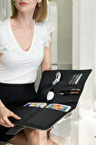 Lüx Macbook Air Pro 13-14 İnç Ofis Organizer Costa Siyah Evrak & Laptop & Tablet Çantası